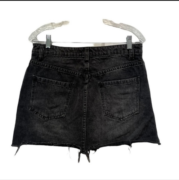 FREE PEOPLE ZIP HAVEN DISTRESSED RAW HEMLINE DEMIN SKIRT EUC SIZE 29 - Picture 10 of 12